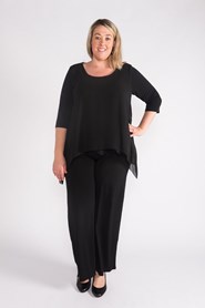 Mary Overlay Chiffon Top with Lace Trim